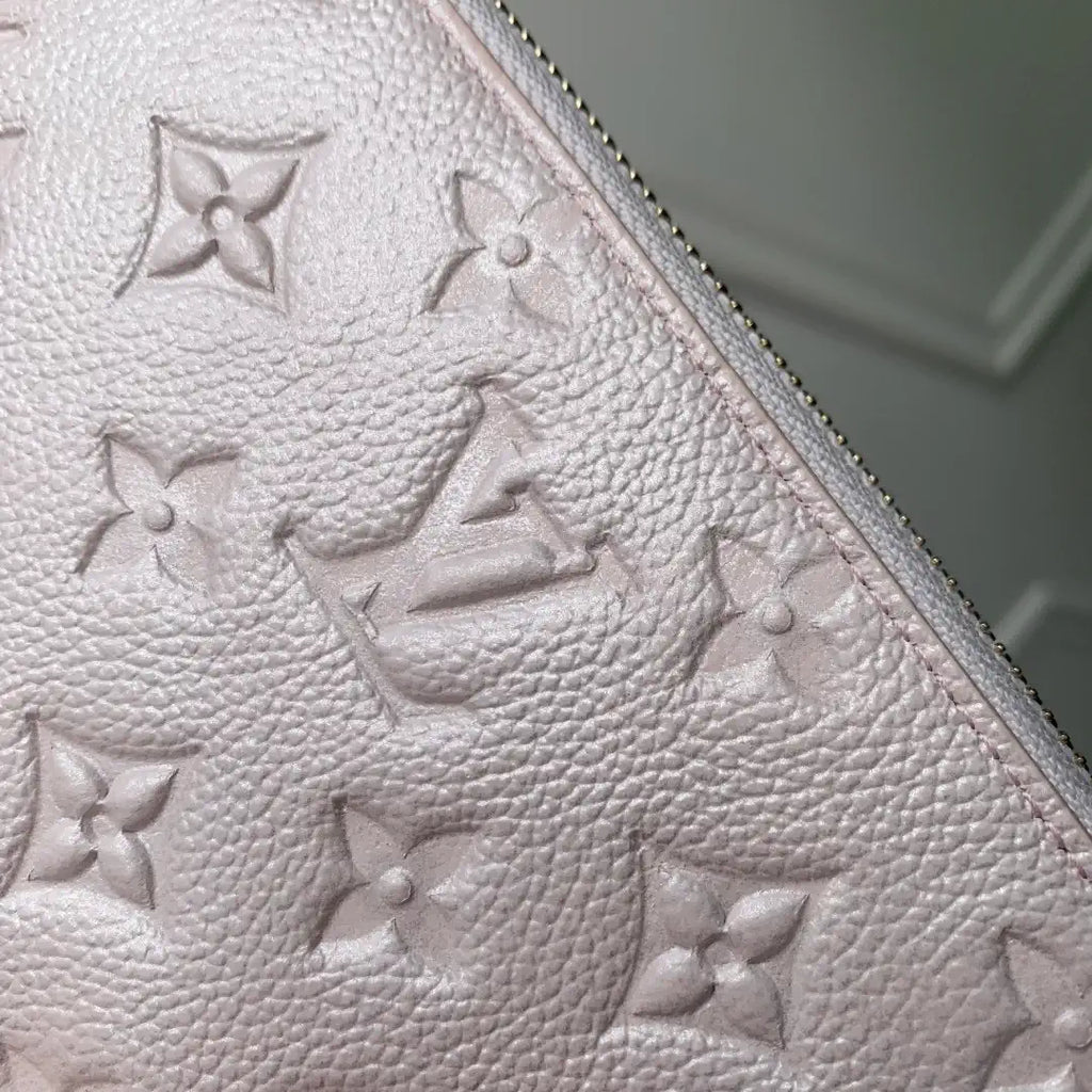 Louis Vuitton LV M27122 Victorine Long Wallet Pearl powder Monogram Empreinte