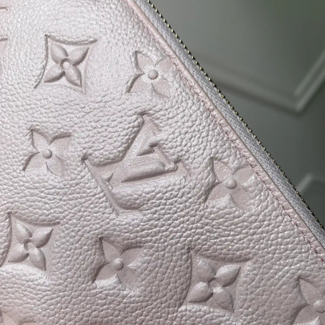 Louis Vuitton LV M27122 Victorine Long Wallet Pearl powder Monogram Empreinte