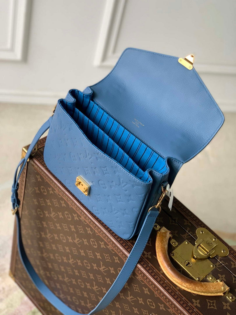Louis Vuitton LV M27357 Pochette M¨¦tis Bag Blue Jean