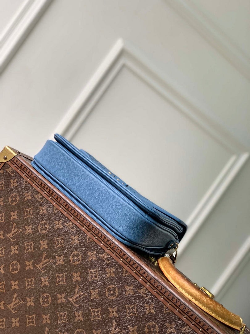 Louis Vuitton LV M27357 Pochette M¨¦tis Bag Blue Jean