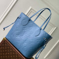 Louis Vuitton LV M27358 Neverfull MM Bag  Blue Jean