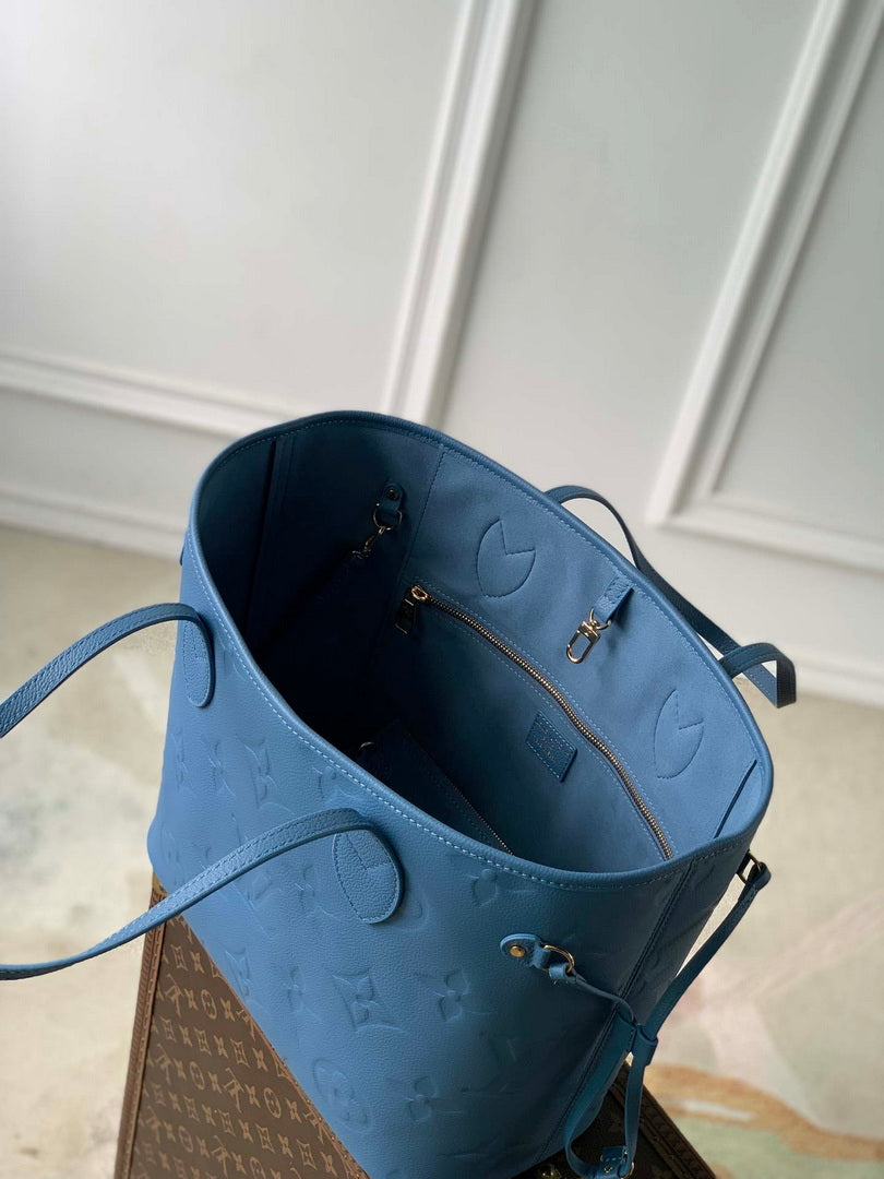 Louis Vuitton LV M27358 Neverfull MM Bag  Blue Jean