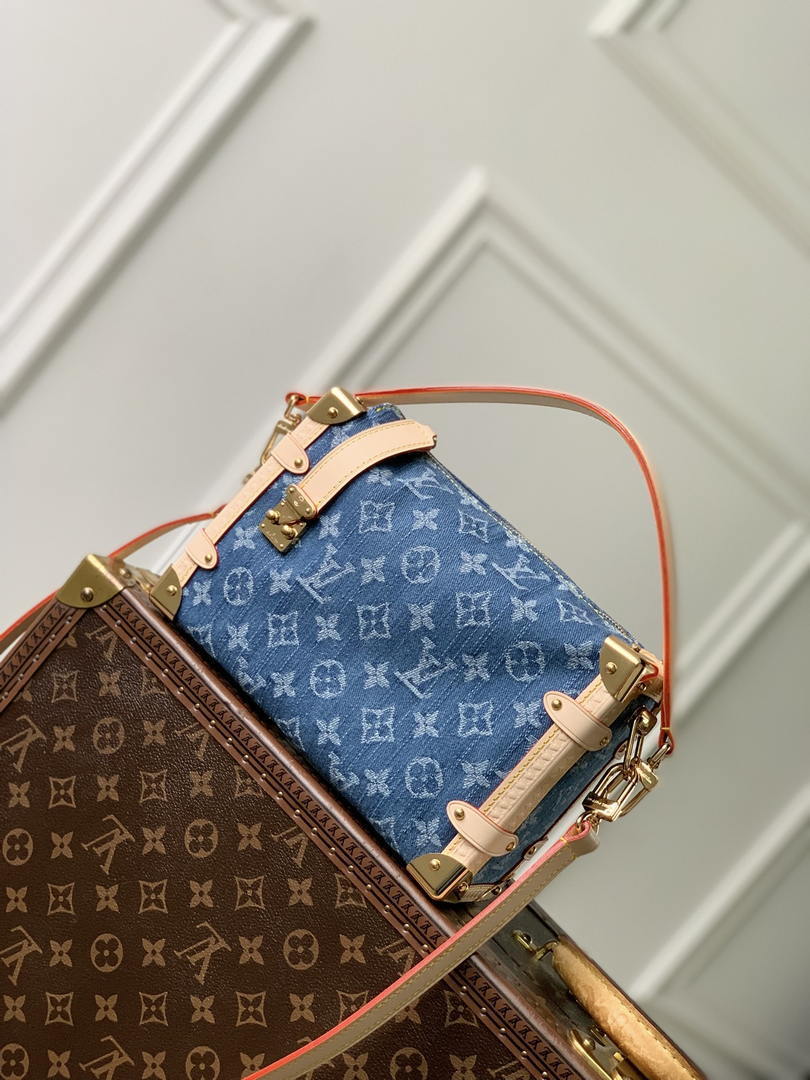 Louis Vuitton LV M27450 Side Trunk MM Bag Denim Blue