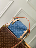 Louis Vuitton LV M27450 Side Trunk MM Bag Denim Blue