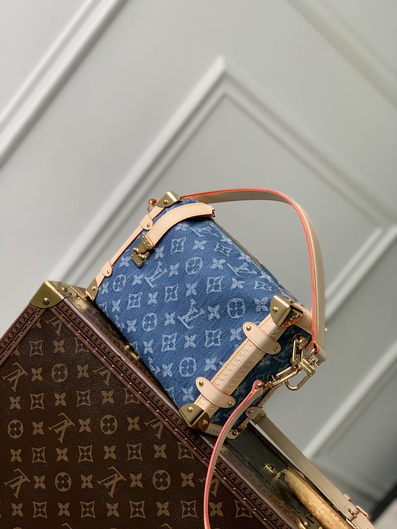 Louis Vuitton LV M27450 Side Trunk MM Bag Denim Blue