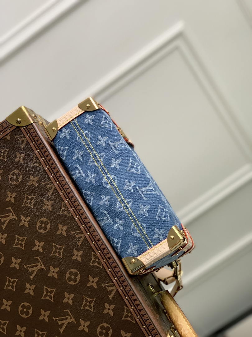 Louis Vuitton LV M27450 Side Trunk MM Bag Denim Blue