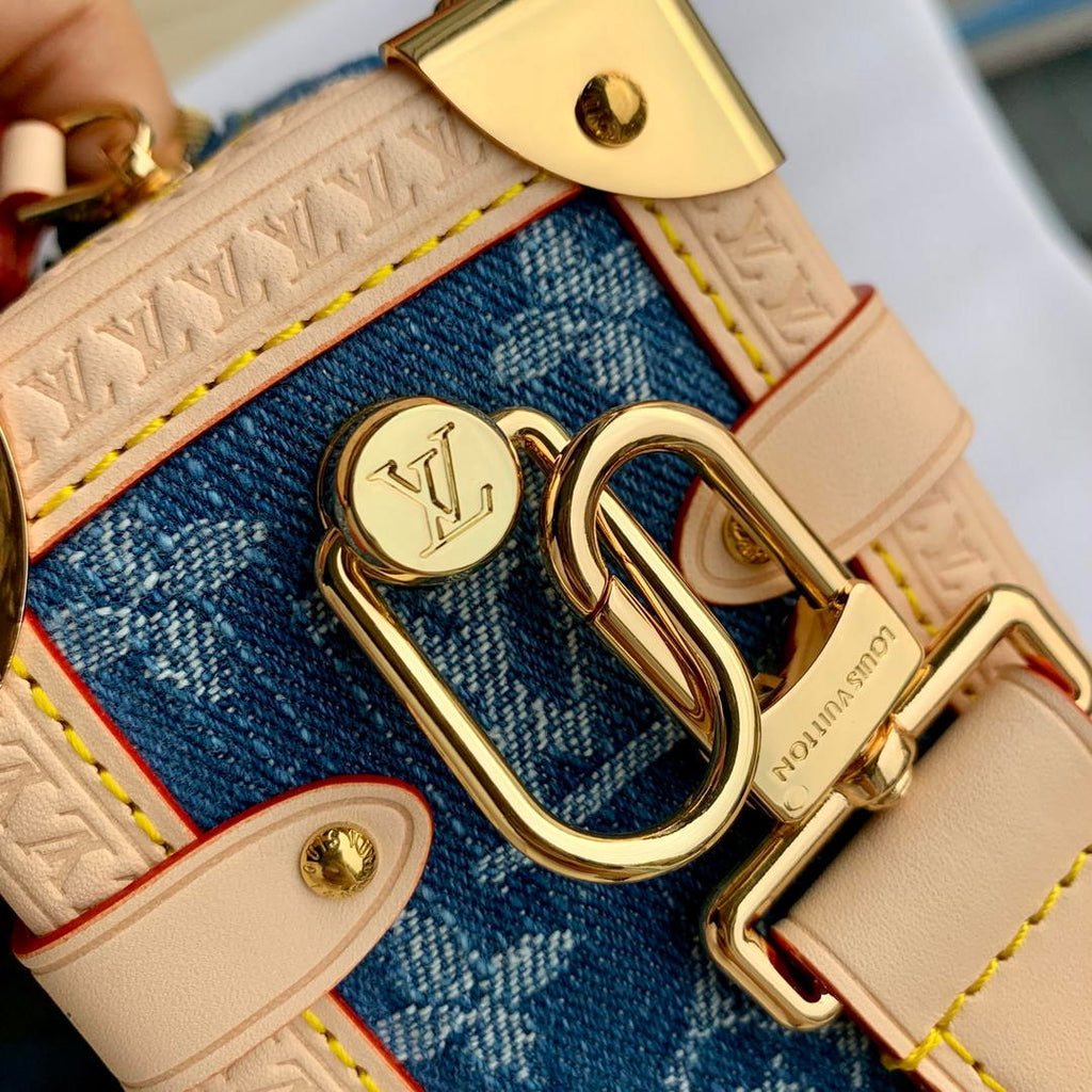 Louis Vuitton LV M27450 Side Trunk MM Bag Denim Blue