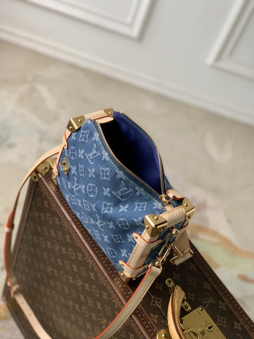 Louis Vuitton LV M27450 Side Trunk MM Bag Denim Blue