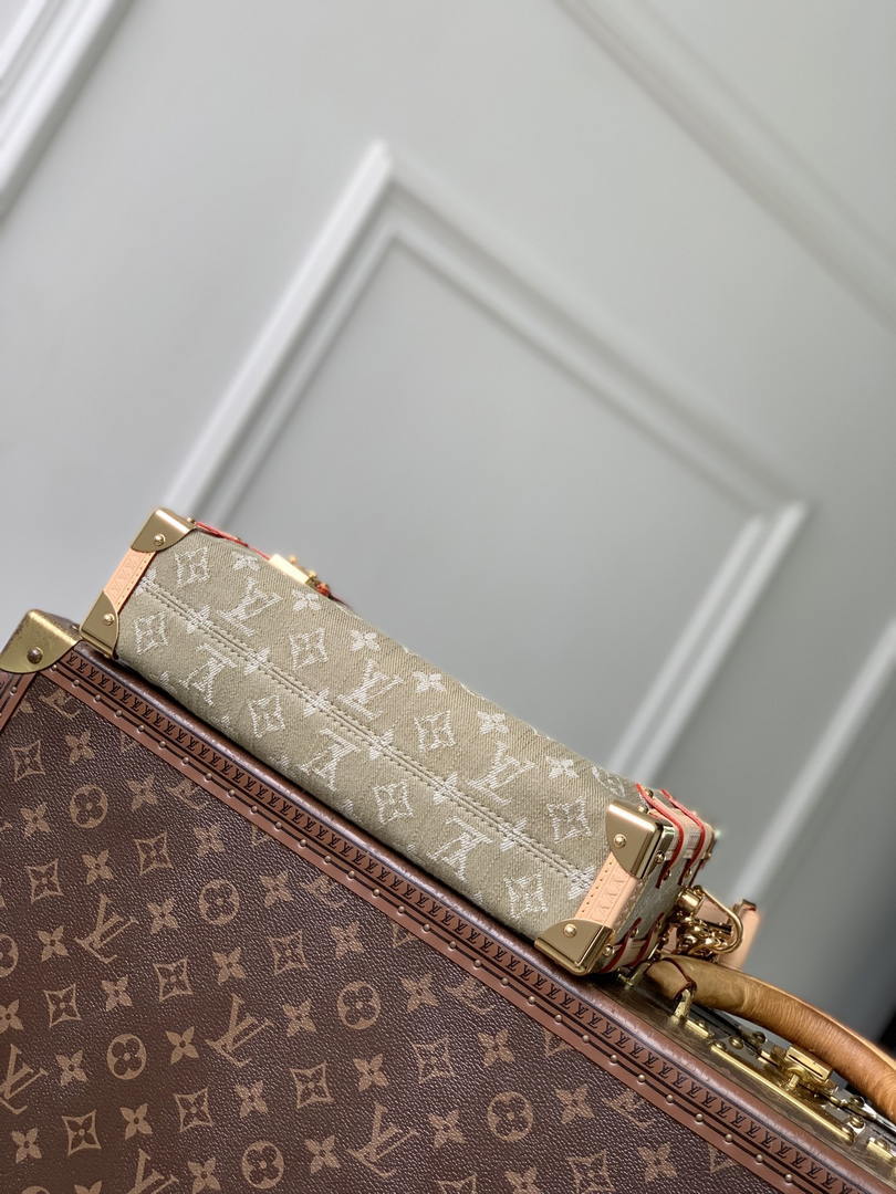 Louis Vuitton LV M27451 Side Trunk MM  East West Bag Khaki Denim - Default Title - View 4