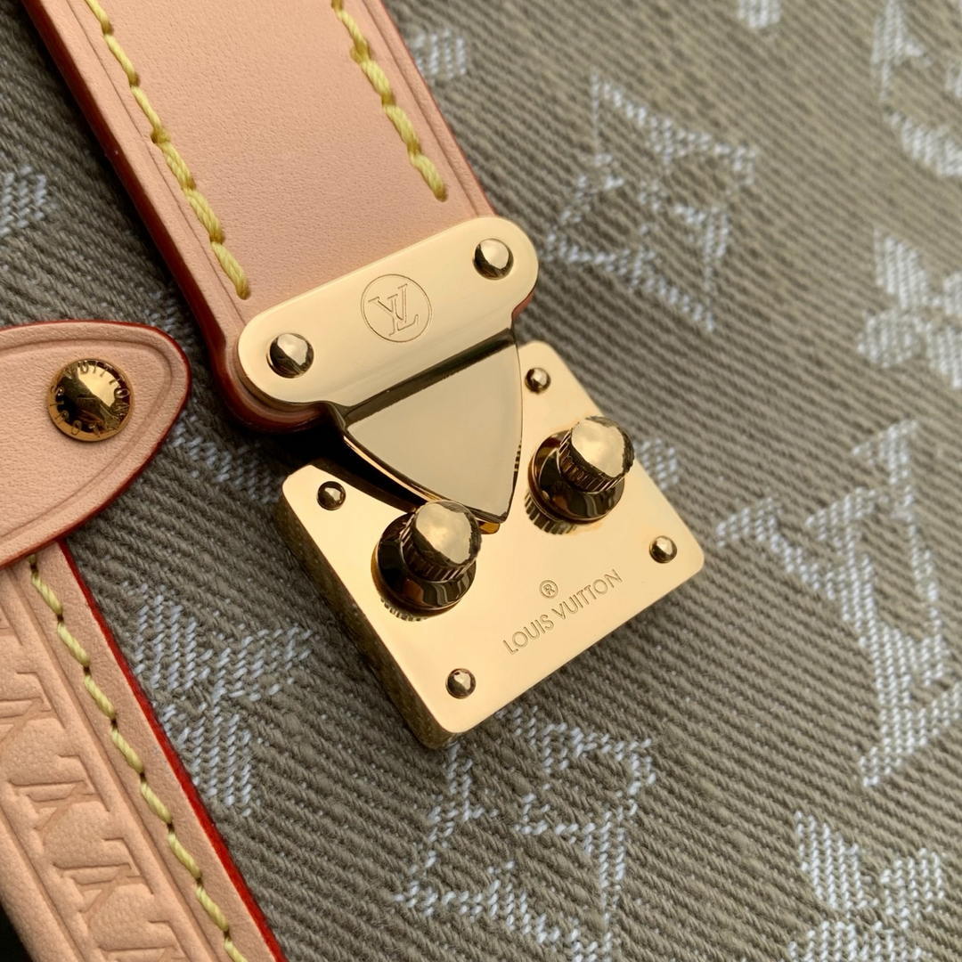 Louis Vuitton LV M27451 Side Trunk MM  East West Bag Khaki Denim - Default Title - View 5