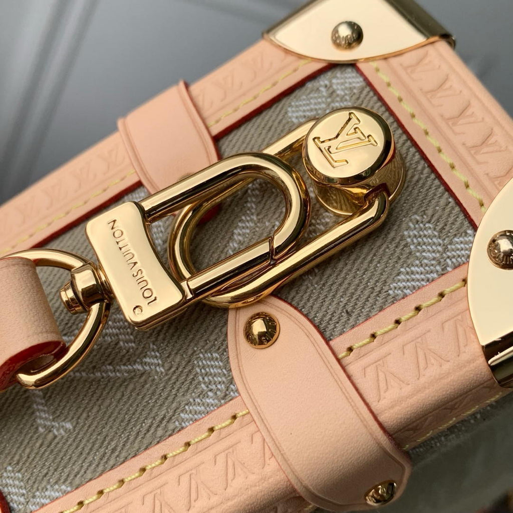 Louis Vuitton LV M27451 Side Trunk MM  East West Bag Khaki Denim
