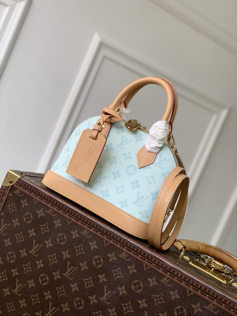 Louis Vuitton LV M27526 Alma BB Bag Blue Other Monogram Canvas - Default Title - View 1