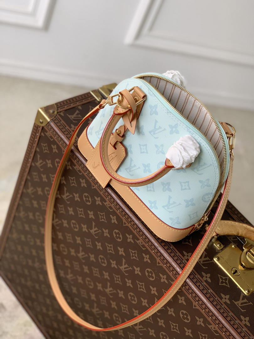 Louis Vuitton LV M27526 Alma BB Bag Blue Other Monogram Canvas - Default Title - View 9