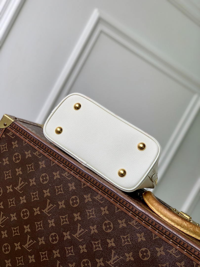 Louis Vuitton LV M27574 Alma BB Bag Monogram Empreinte White &Pink