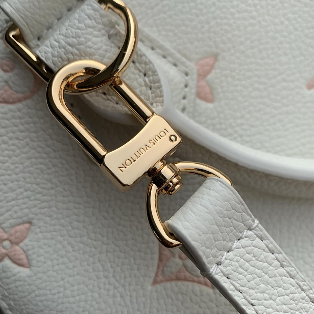 Louis Vuitton LV M27574 Alma BB Bag Monogram Empreinte White &Pink