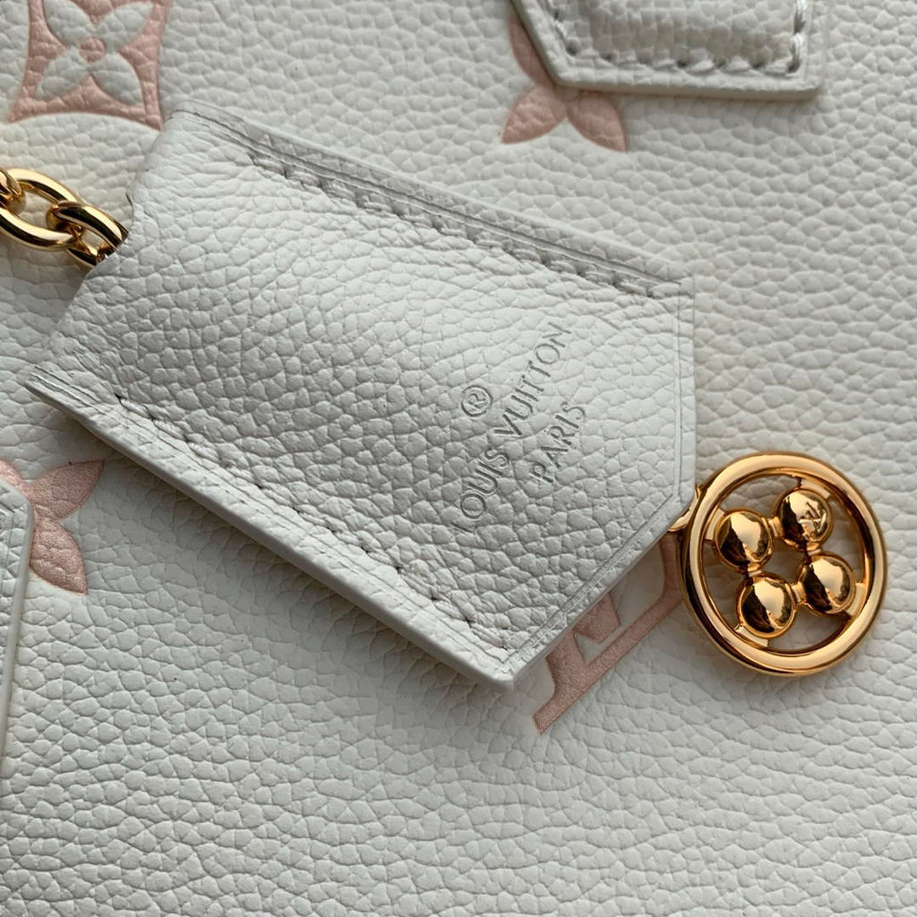 Louis Vuitton LV M27574 Alma BB Bag Monogram Empreinte White &Pink