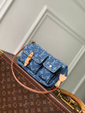 Louis Vuitton  LV M27602 Pochette Accessoire Cargo Bag Blue Denim