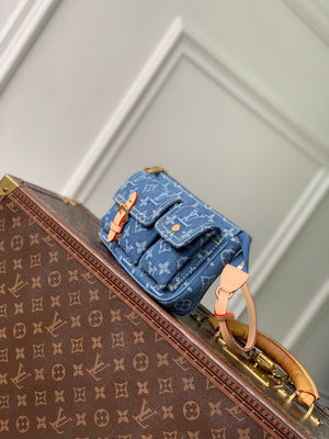 Louis Vuitton  LV M27602 Pochette Accessoire Cargo Bag Blue Denim - Default Title - View 2