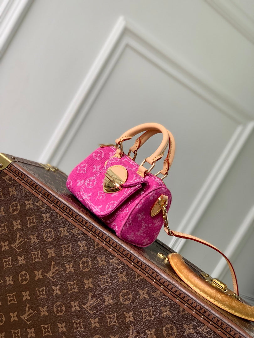 Louis Vuitton  LV M27603 Nano Speedy Bag Fuchsia Denim - Default Title - View 2