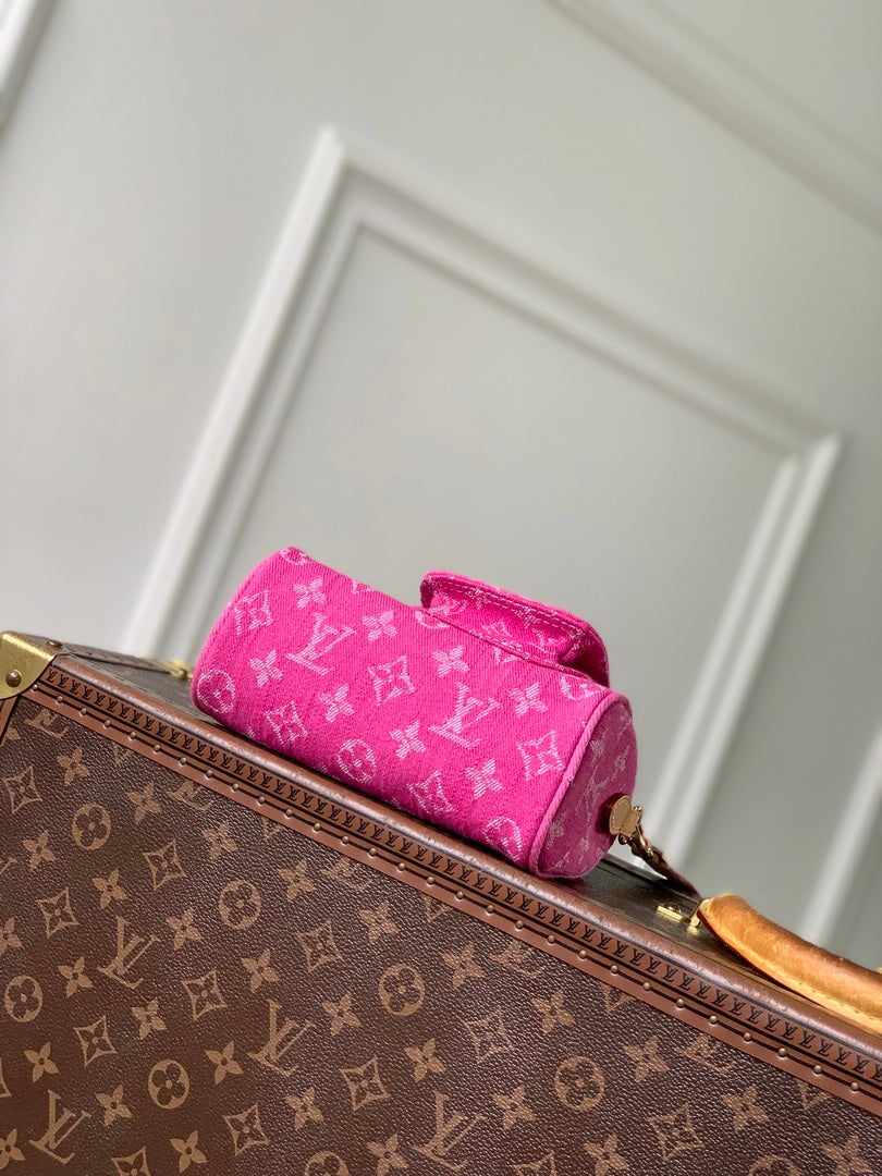Louis Vuitton  LV M27603 Nano Speedy Bag Fuchsia Denim