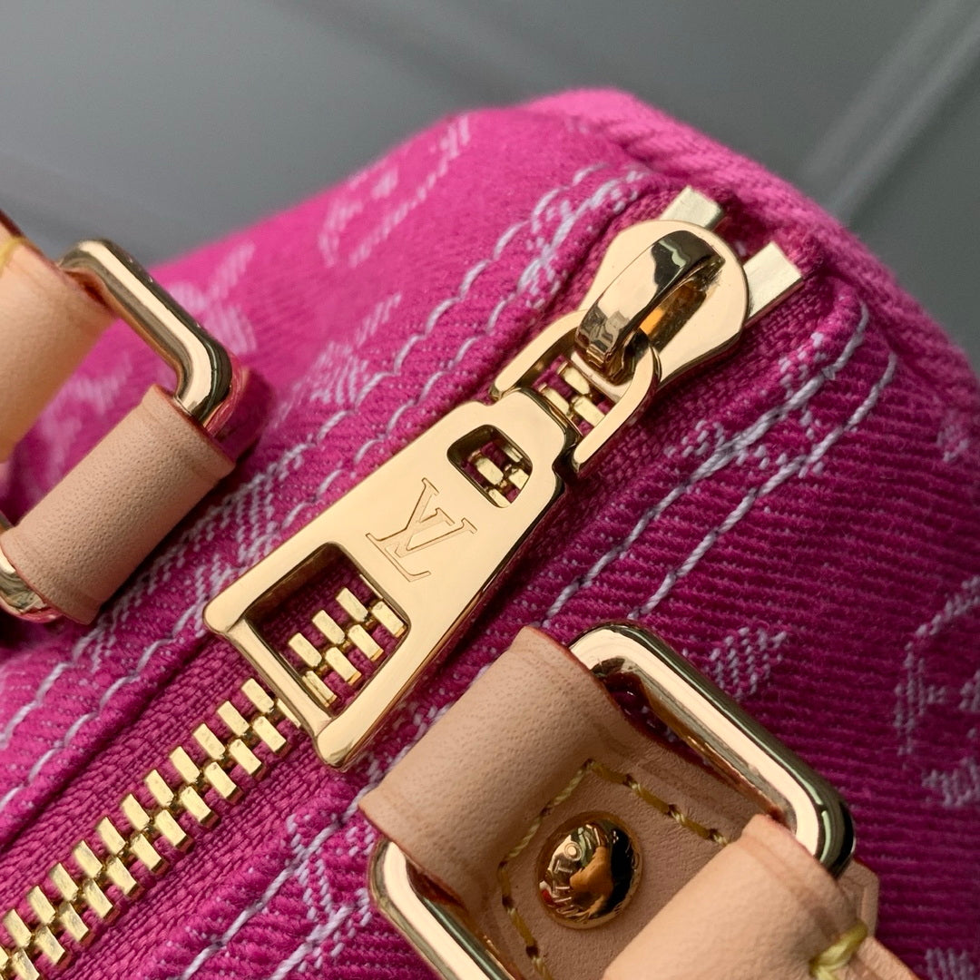 Louis Vuitton  LV M27603 Nano Speedy Bag Fuchsia Denim