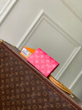 Louis Vuitton LV M27612 Passport Cover Other Monogram Canvas Rose Red