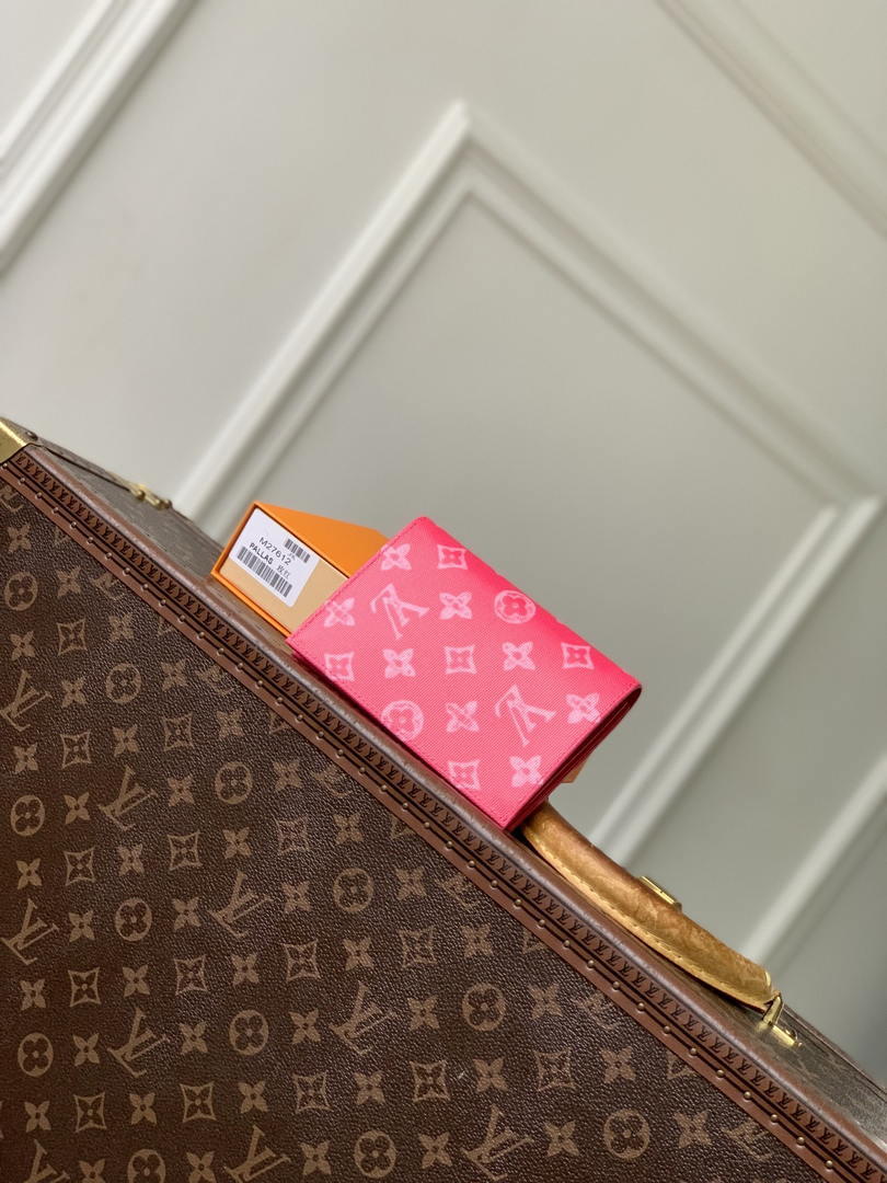 Louis Vuitton LV M27612 Passport Cover Other Monogram Canvas Rose Red