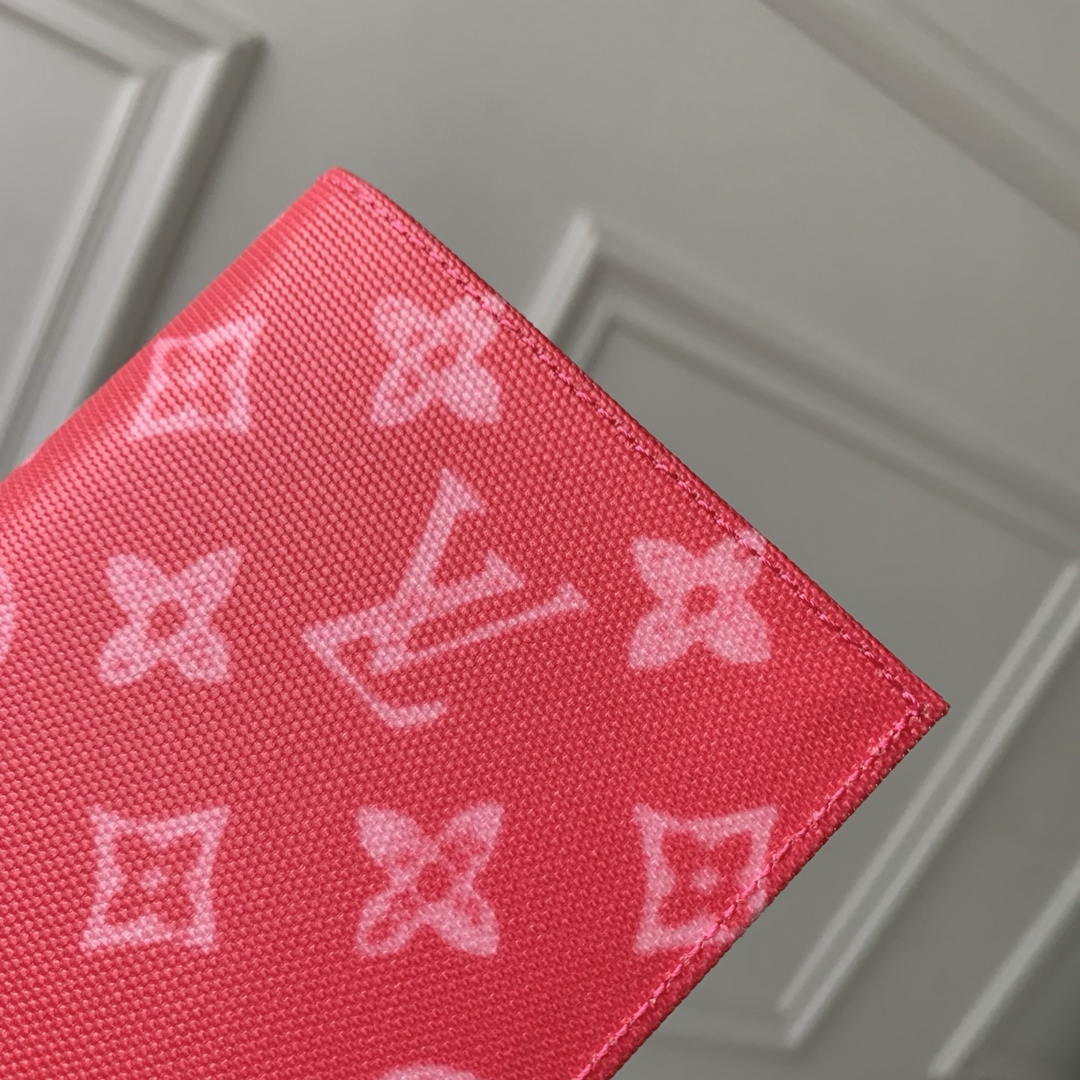 Louis Vuitton LV M27612 Passport Cover Other Monogram Canvas Rose Red