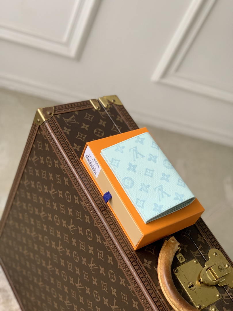 Louis Vuitton LV M27612 Passport Cover Other Monogram Canvas Light Blue