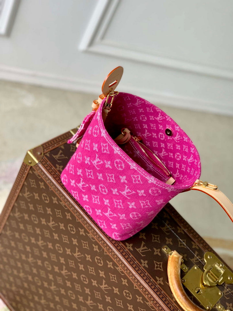 Louis Vuitton LV M27626 All In BB Bag Fuchsia Denim
