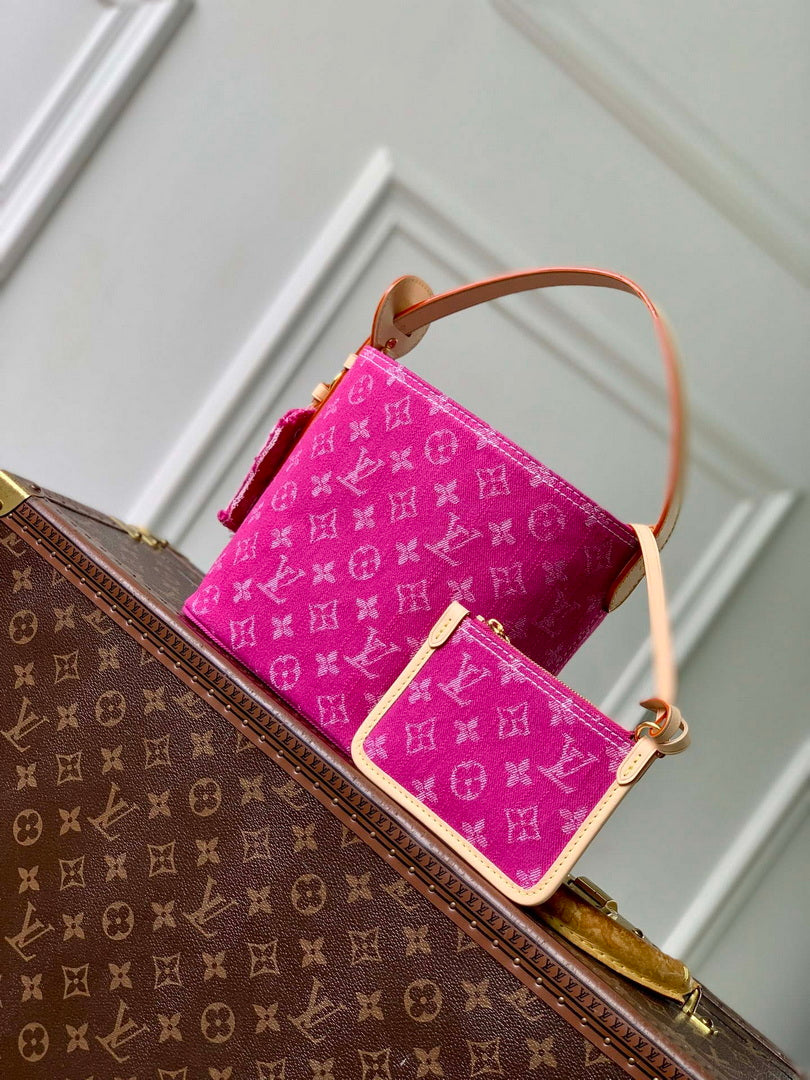 Louis Vuitton LV M27626 All In BB Bag Fuchsia Denim