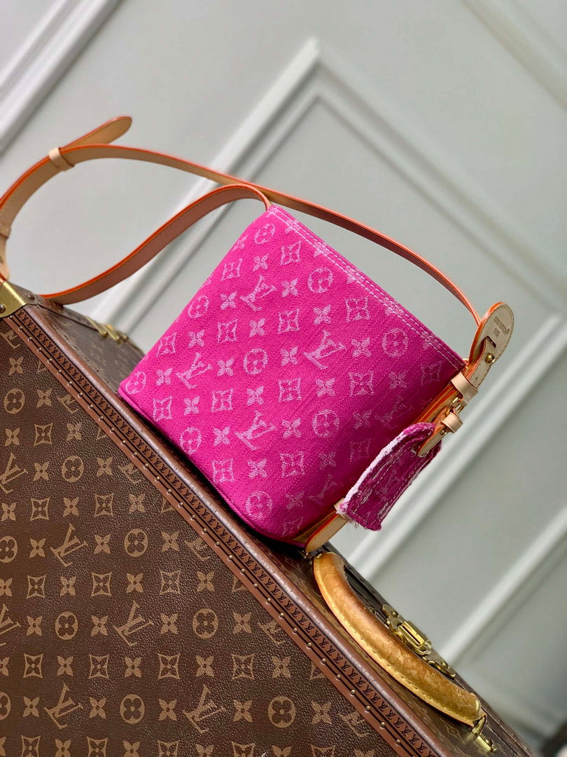 Louis Vuitton LV M27626 All In BB Bag Fuchsia Denim