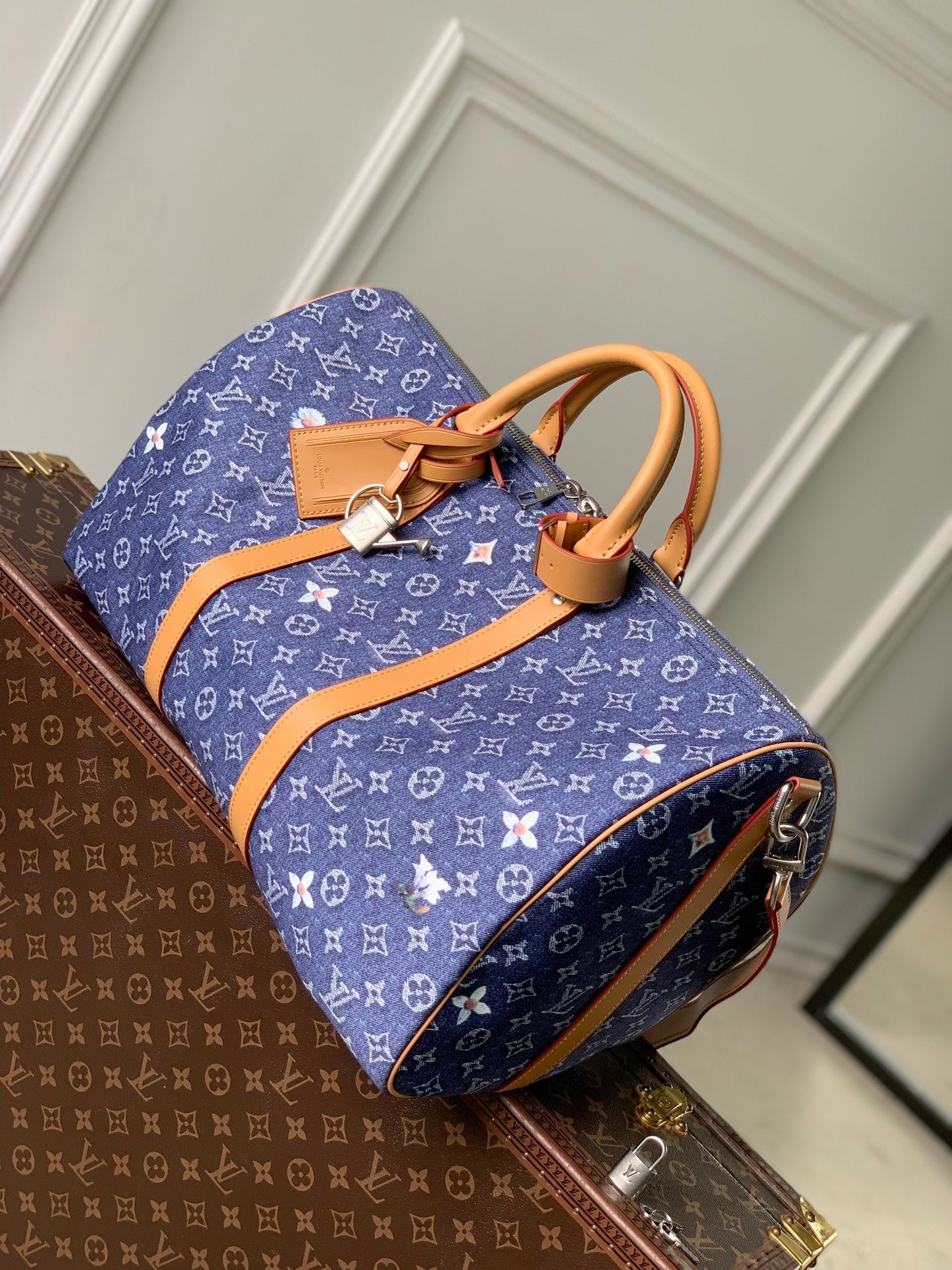 Louis Vuitton LV M27781 Keepall Bandoulière 50 Bag Blue - Default Title - View 2