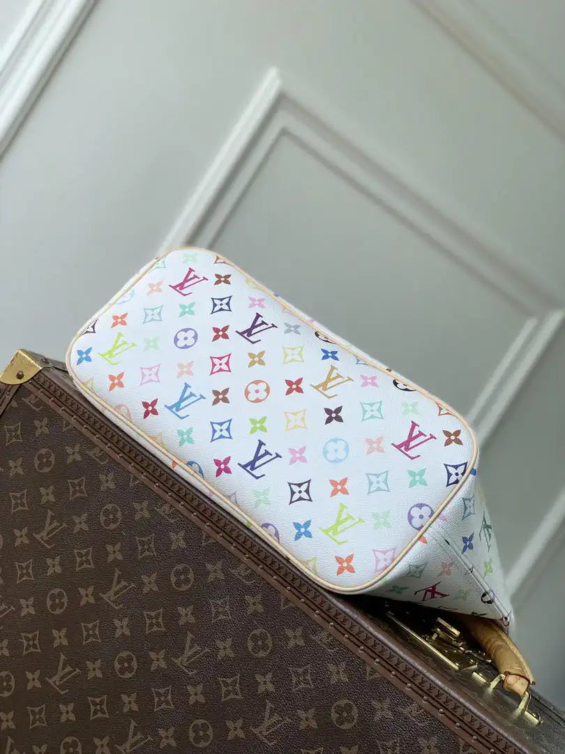 Louis Vuitton LV M27787 LV x TM Neverfull MM Handbag Monogram White