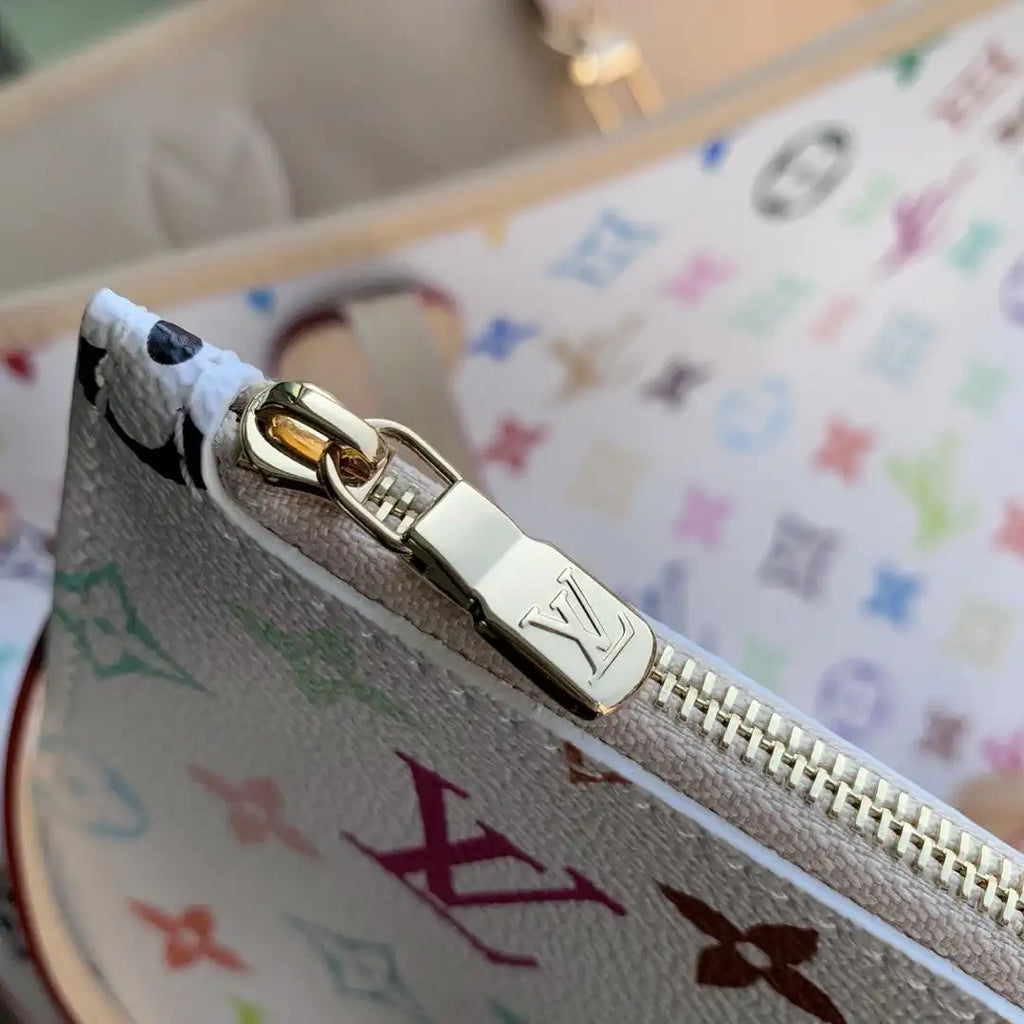 Louis Vuitton LV M27787 LV x TM Neverfull MM Handbag Monogram White