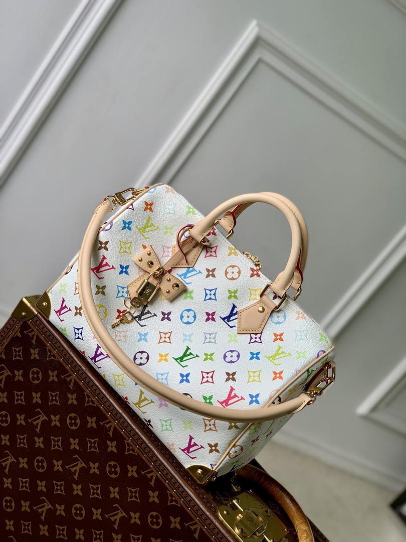 Louis Vuitton  LV M27789 Speedy 30  Bandoulière  Bag Multicolor  White