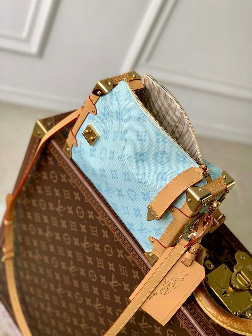 Louis Vuitton LV M27891 Side Trunk MM Bag Blue