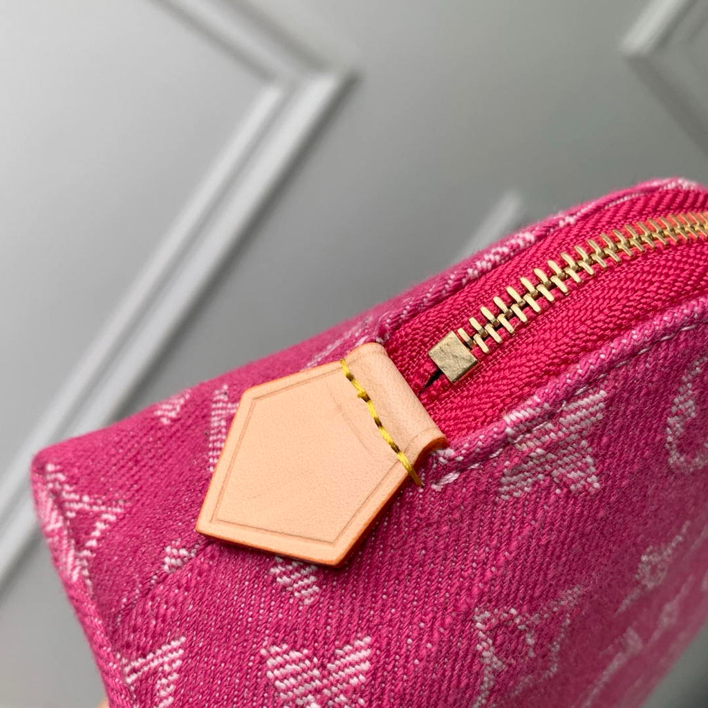Louis Vuitton LV M28050 Pochette Cosmétique PM Fuschia Denim