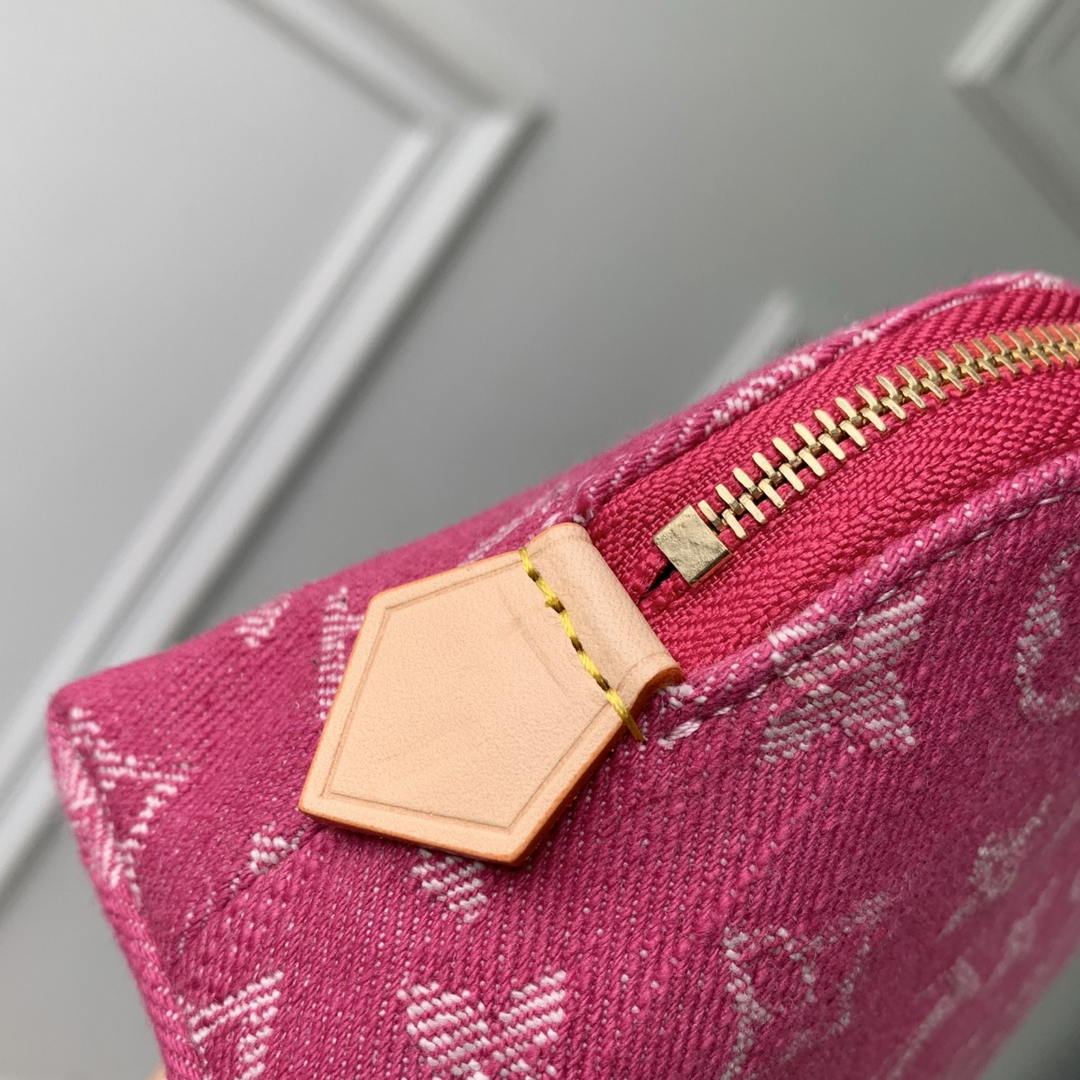 Louis Vuitton LV M28050 Pochette Cosmétique PM Fuschia Denim