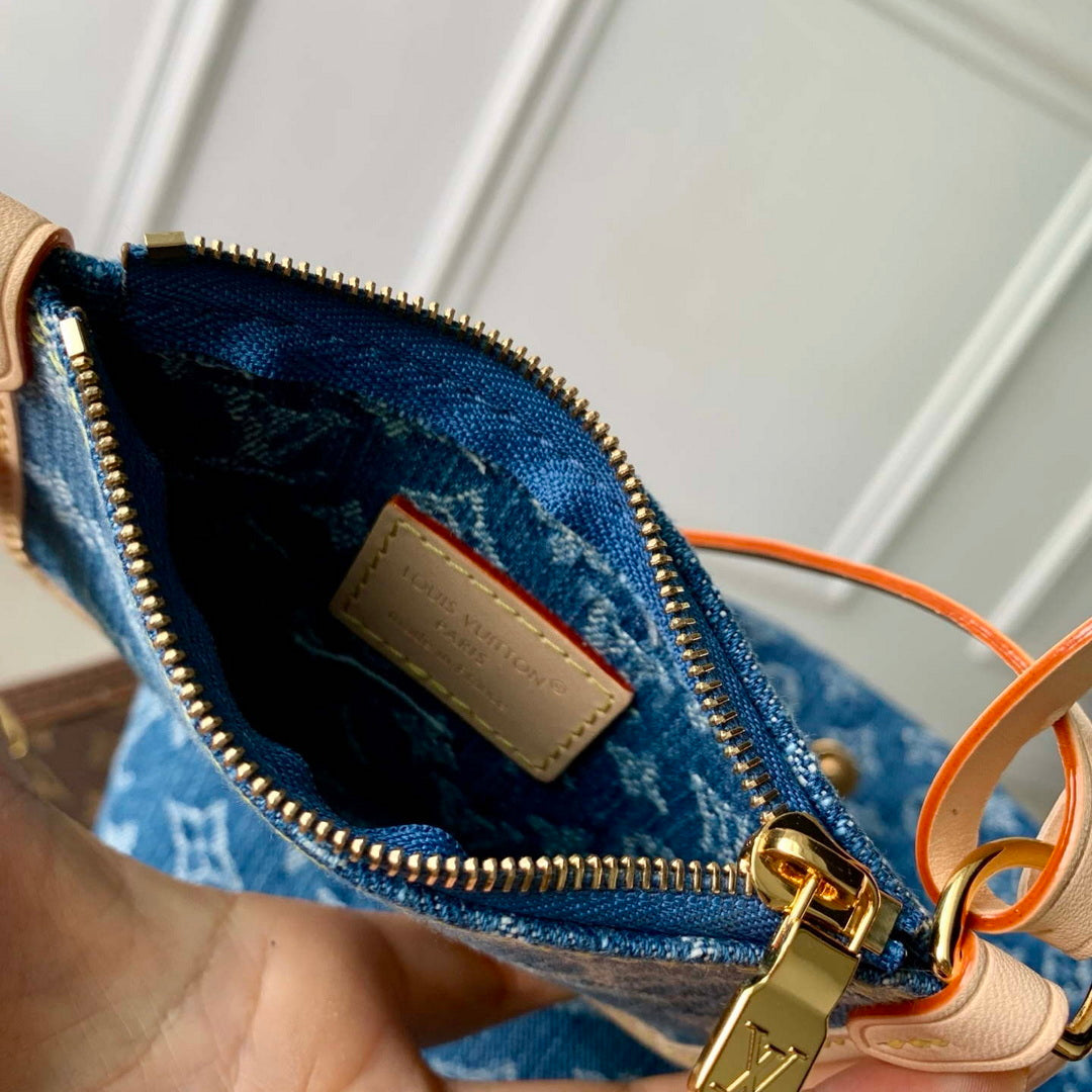 Louis Vuitton LV M28107 All In BB Bag Blue Denim