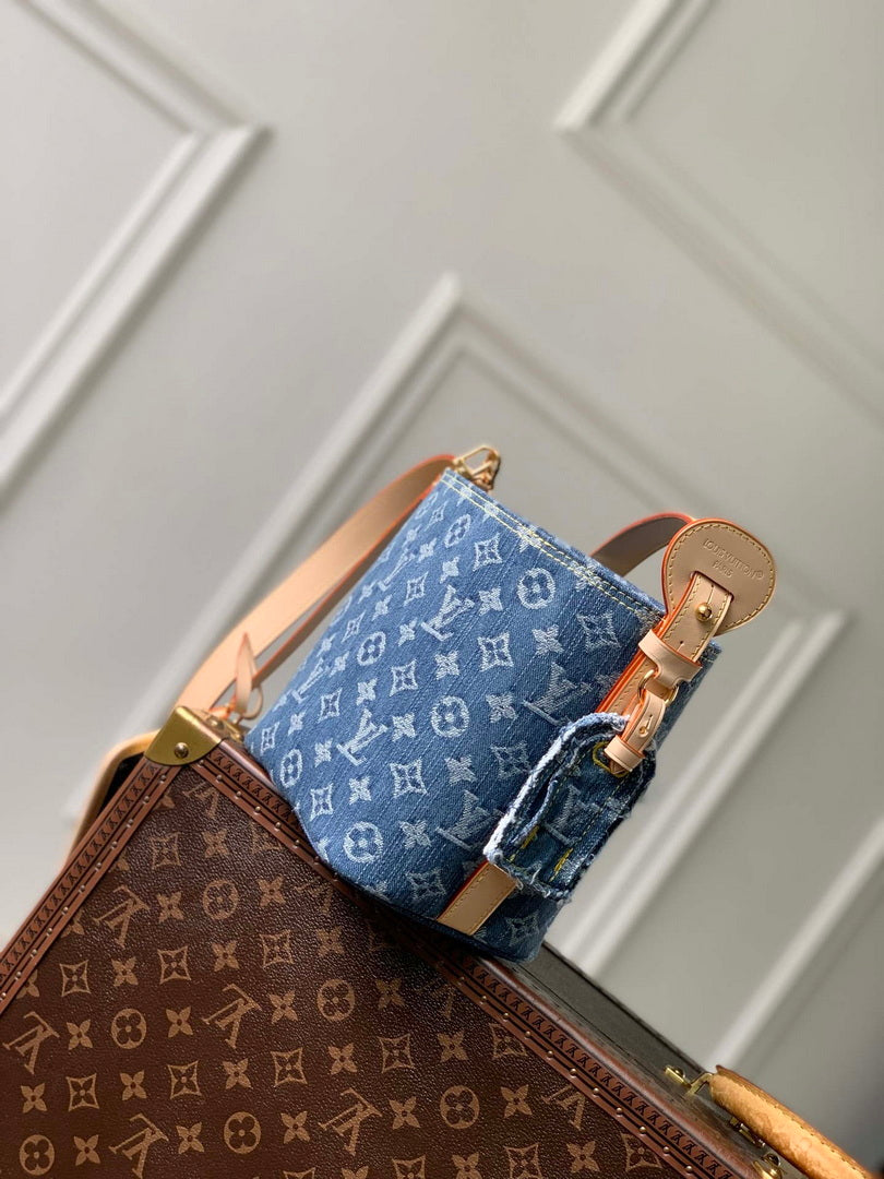 Louis Vuitton LV M28107 All In BB Bag Blue Denim