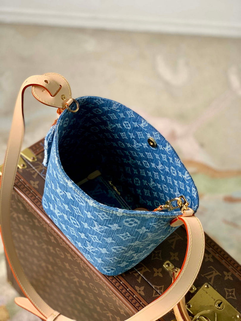 Louis Vuitton LV M28107 All In BB Bag Blue Denim