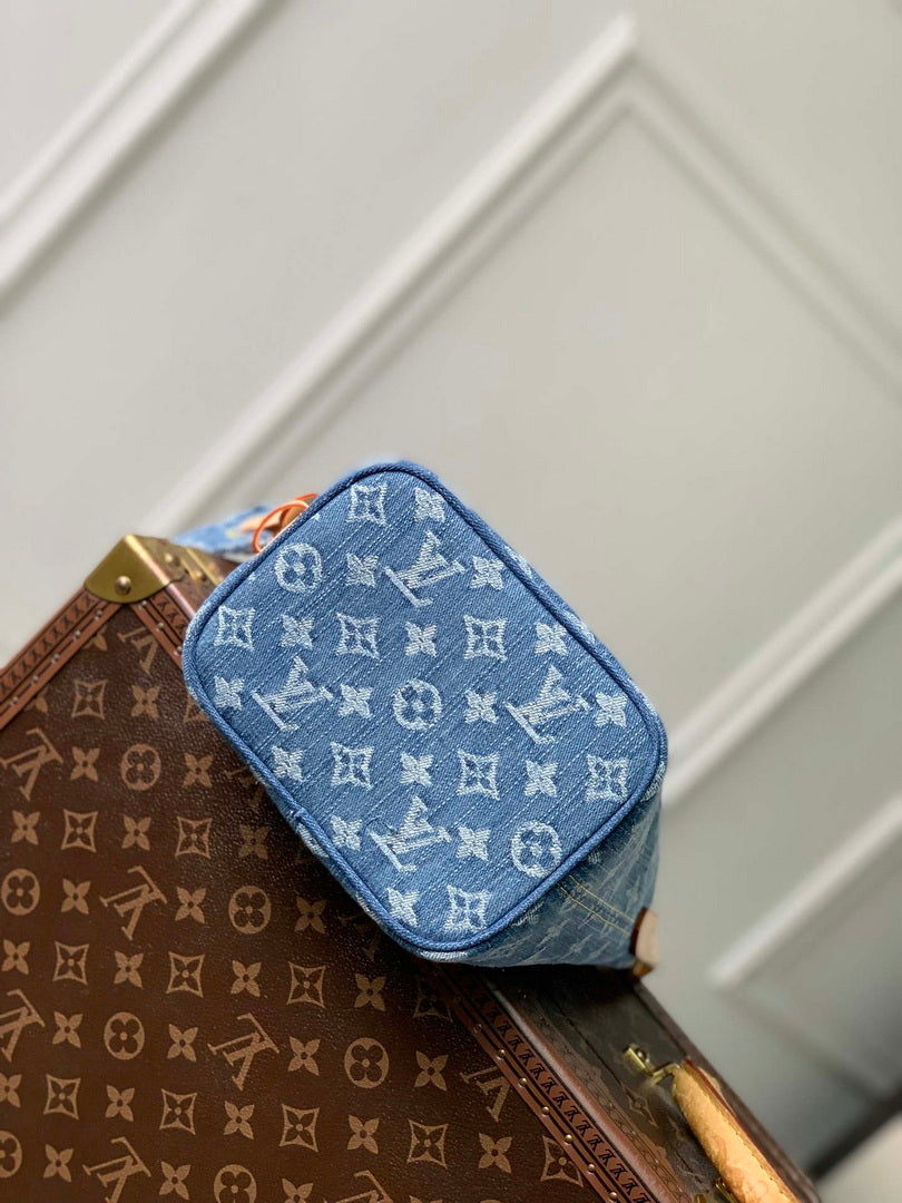 Louis Vuitton LV M28107 All In BB Bag Blue Denim