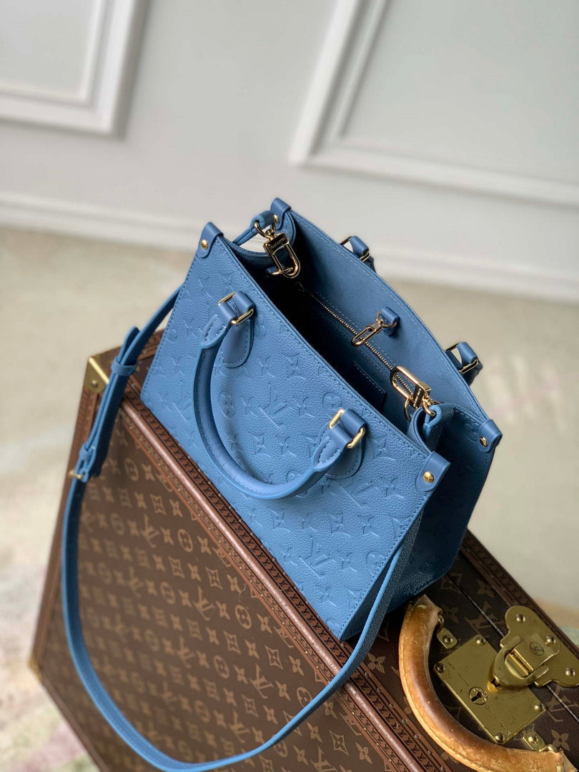 Louis Vuitton LV M28181 OnTheGo PM Bag Blue Jean