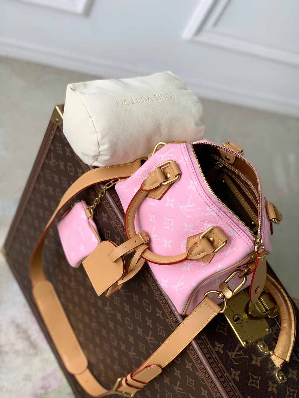 Louis Vuitton LV M28186 Speedy P9 Bandoulière 20 Bag Pink
