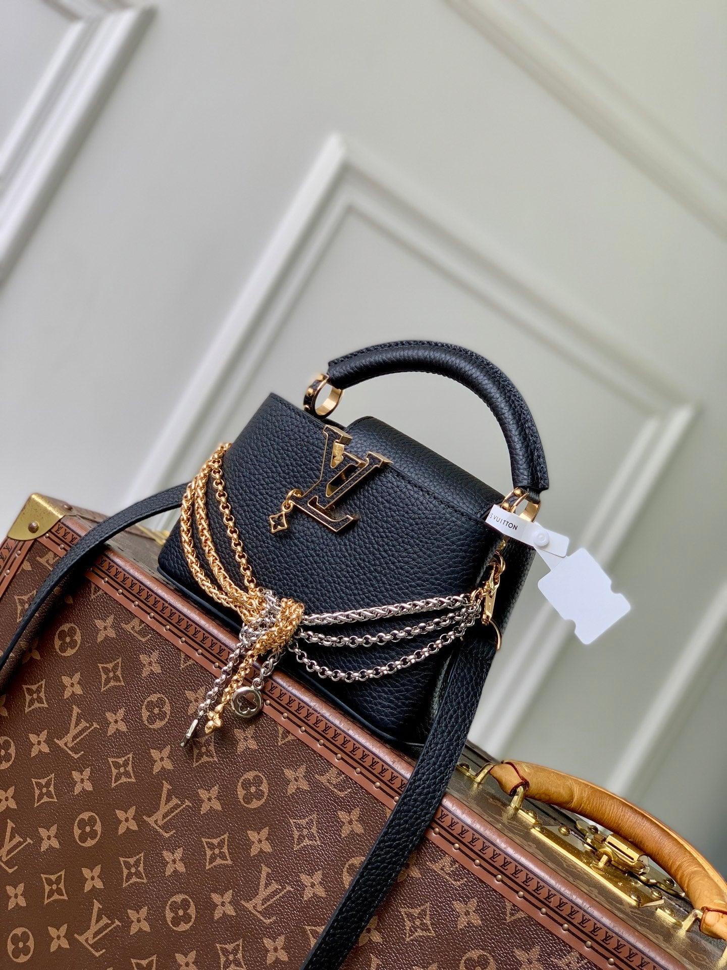 Louis Vuitton LV M28203 Capucines Mini Bag Black - Default Title - View 1