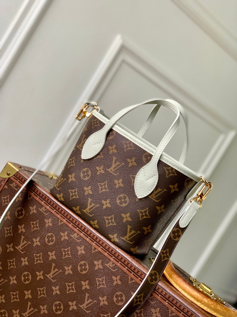 Louis Vuitton LV M28236 Neverfull Bandoulière Inside Out BB Bag Monogram Celadon