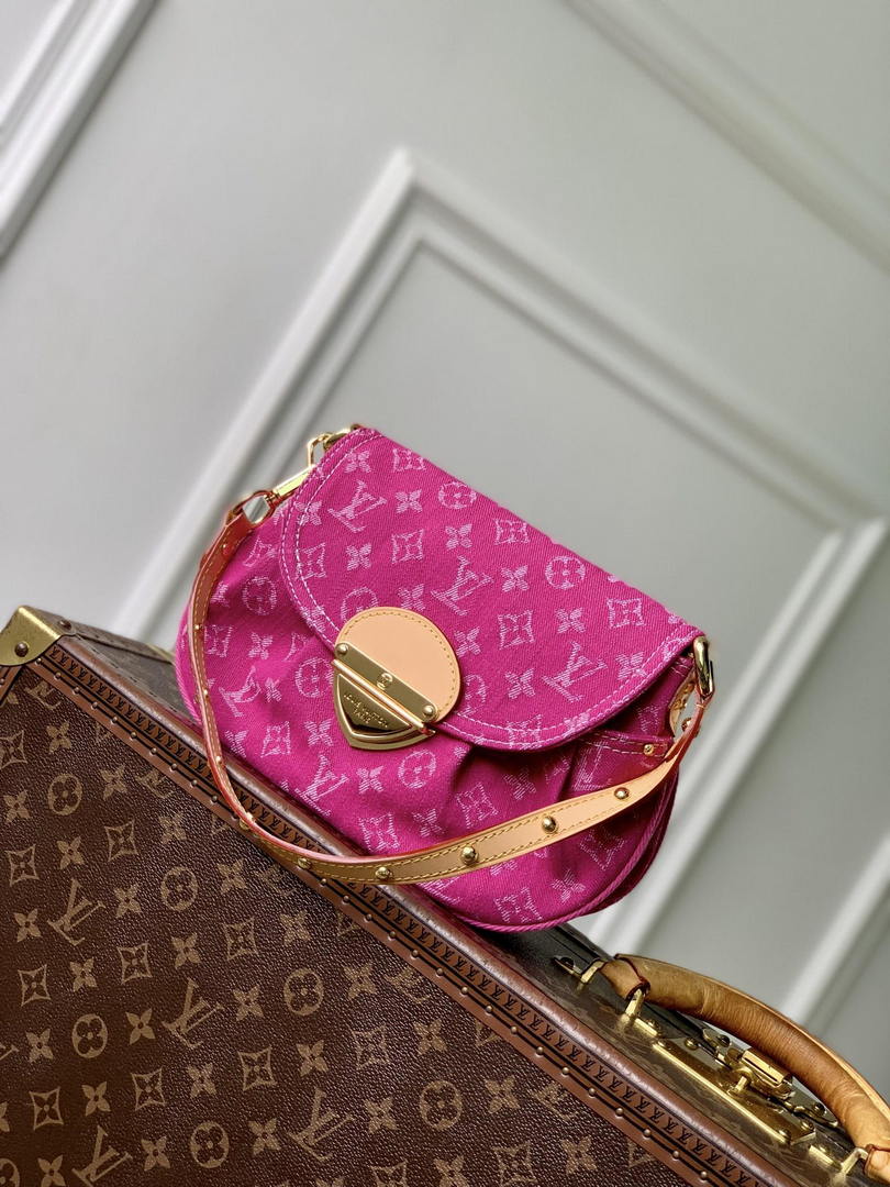 Louis Vuitton LV M28291  Sunset Handbag Fushia Denim