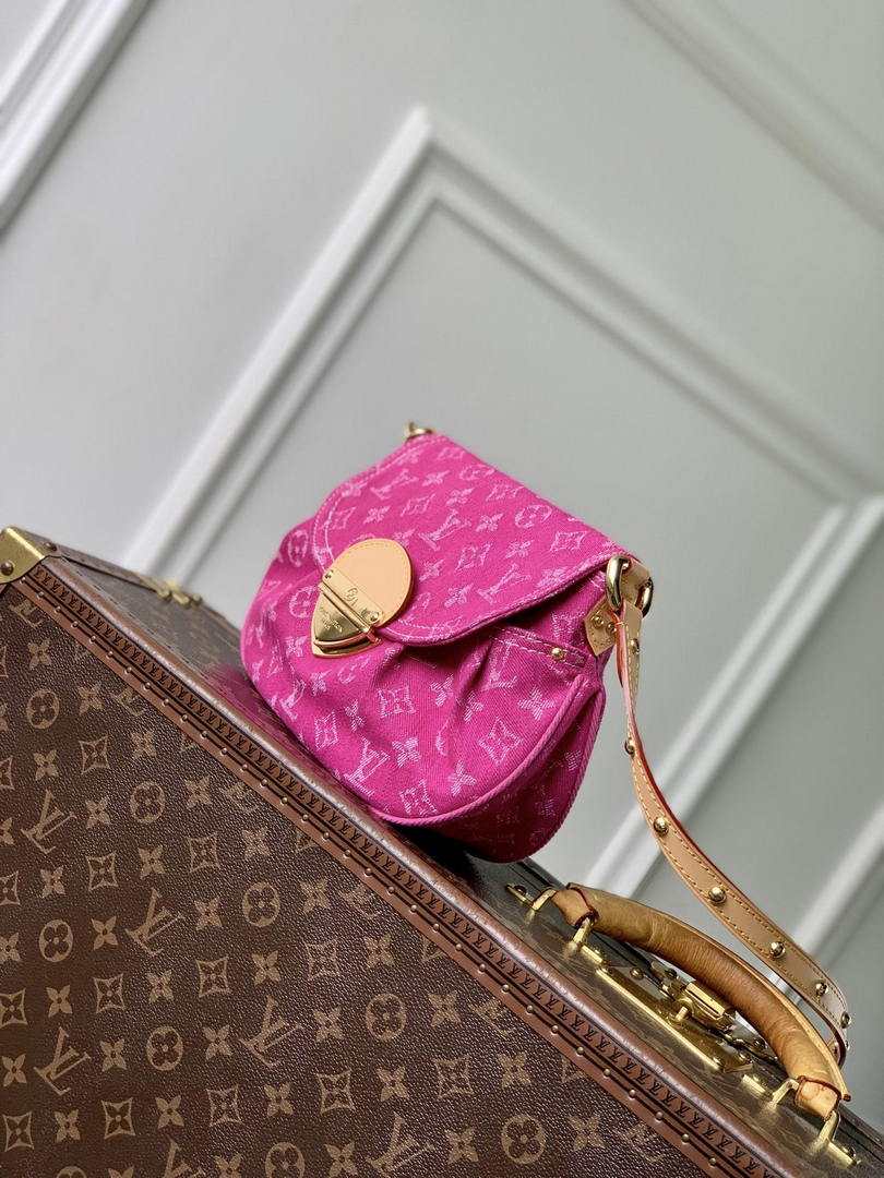 Louis Vuitton LV M28291  Sunset Handbag Fushia Denim