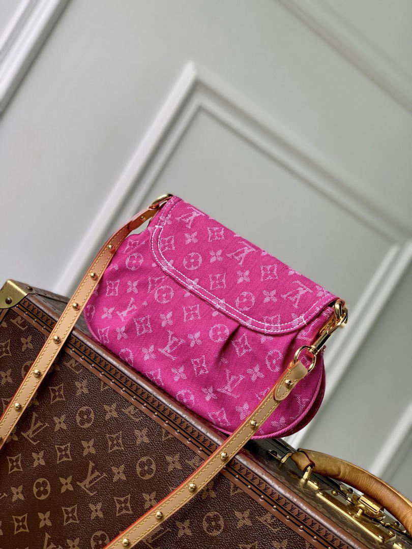 Louis Vuitton LV M28291  Sunset Handbag Fushia Denim